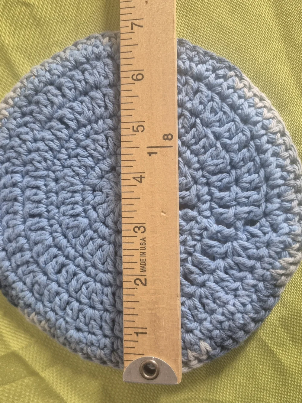 Crochet white and blue pot holders